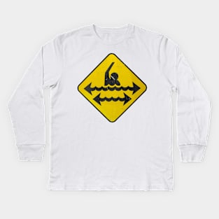 Dangerous Swimming Kids Long Sleeve T-Shirt